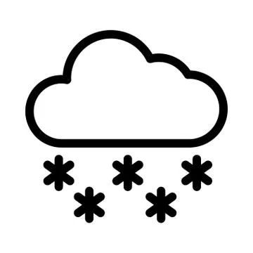 CLOUD SNOW FLAT ICON Stock Illustration