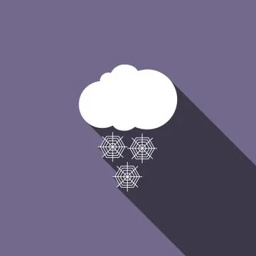 Cloud with snow icon, flat style Illustrazione stock
