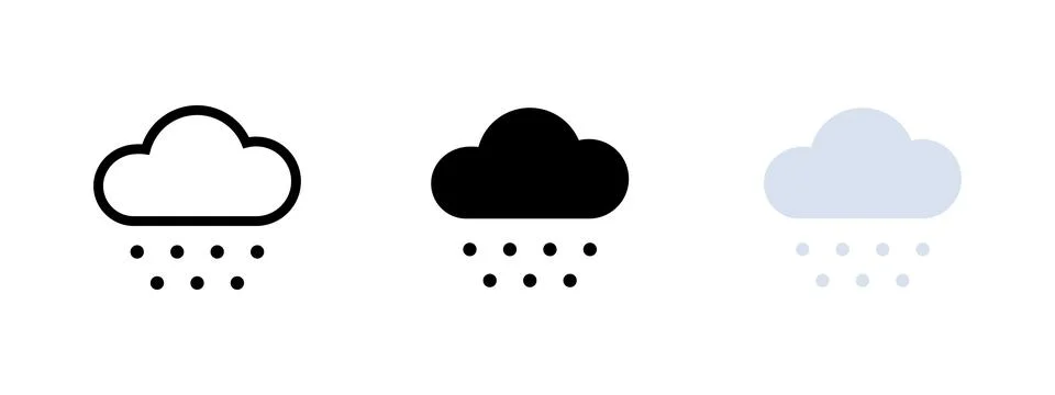 Cloud with snow icon. Snowflake and cold weather symbol. Weather forecast s.. Stock Illustration