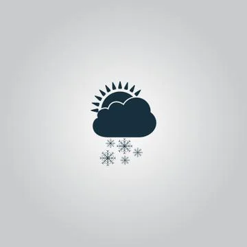 Cloud snow sun icon Illustrazione stock