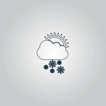 Cloud snow sun icon 스톡 일러스트