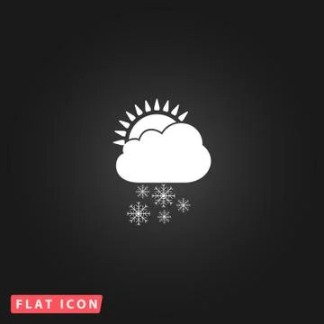 Cloud snow sun icon 스톡 일러스트