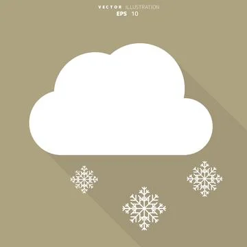 Cloud with snow web icon 스톡 일러스트