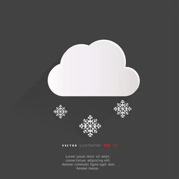 Cloud with snow web icon Stock Illustration