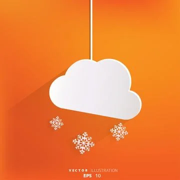 Cloud with snow web icon Stock Illustration