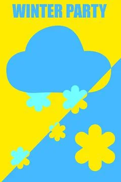 Cloud with snow. Winter time print template, background pattern on the theme of Stock Illustration