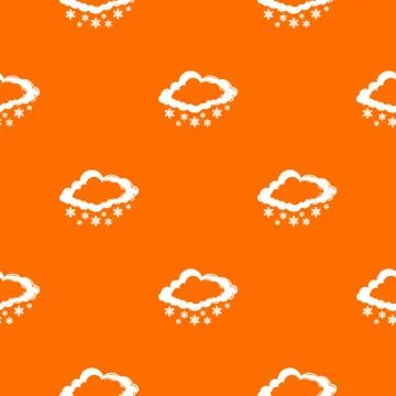 Cloud snowflake pattern orange 库存插图