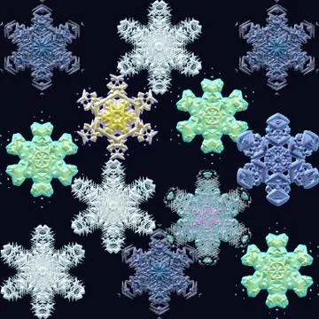 Cloud of snowflakes Stock Illustration