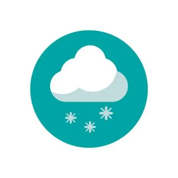 Cloud with snowflakes isolated icon Stock Illustration