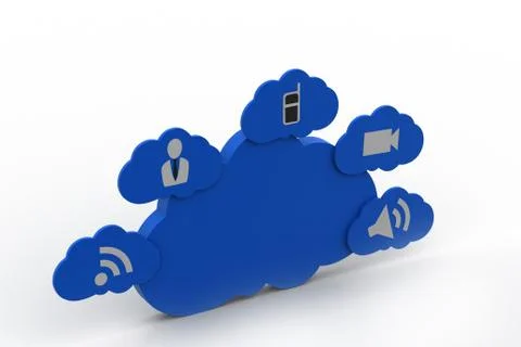 Cloud with Social media concept Free Stock Illustration