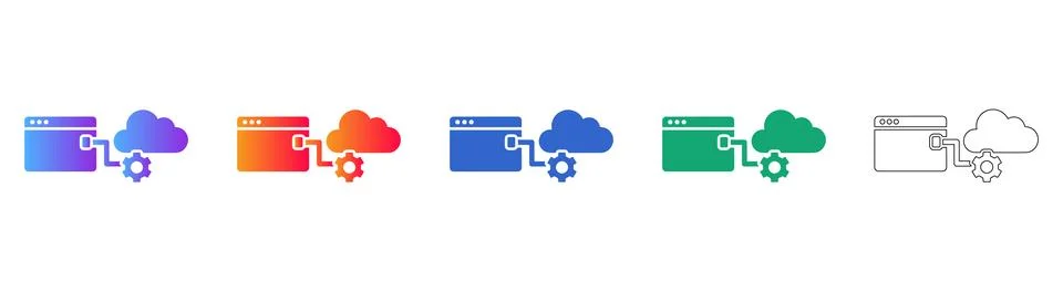 Cloud Software Configuration Icons Set イラスト素材