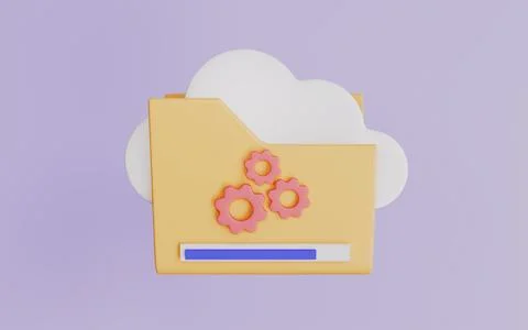 Cloud software development and engineering, Cloud based engine Stock Illustration