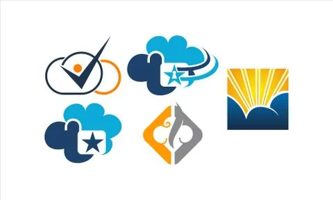Cloud Solution Template Set Illustrazione stock