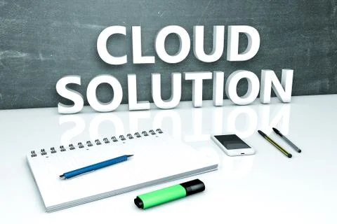 Cloud Solution text concept イラスト素材