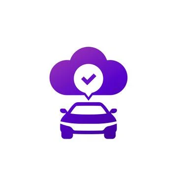 Cloud solution for transport, cars icon イラスト素材