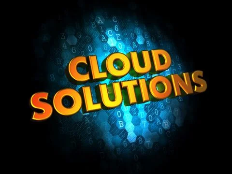 Cloud Solutions on Digital Background. Stock Illustration