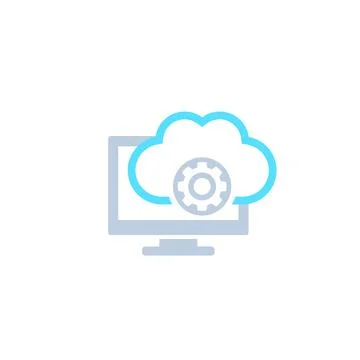 Cloud solutions icon, vector Stockillustratie
