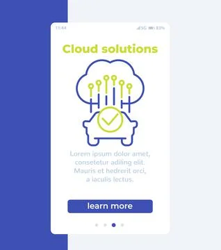 Cloud solutions for transport banner with icon Stockillustratie