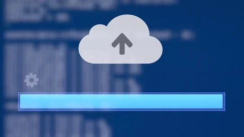 Cloud source blue uploading Video stock 82871886