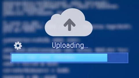 Cloud source blue uploading Stockillustratie