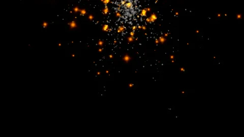 Cloud sparks and Ashes falls after the explosion Stock Footage 139745207