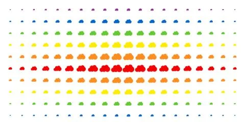 Cloud Spectrum Halftone Effect Illustrazione stock