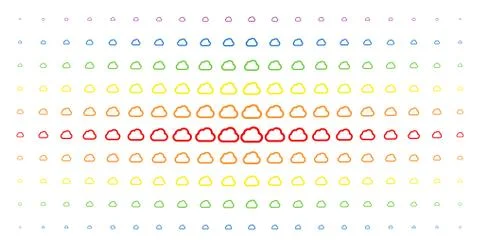 Cloud Spectrum Halftone Grid イラスト素材