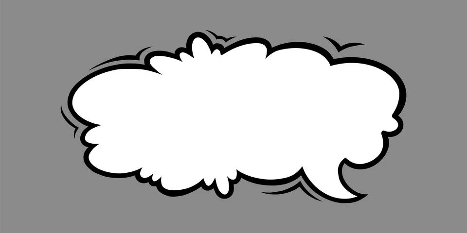Cloud speech bubble in comic style. Empty speech bubble for text isolated in Stock Illustration
