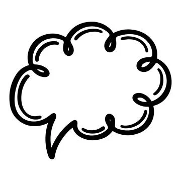 Cloud Speech Bubble Outline Icon Stock Illustration