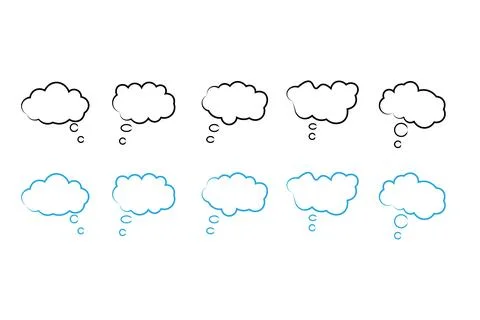 Cloud speech bubbles collection. Vector Stock Illustration