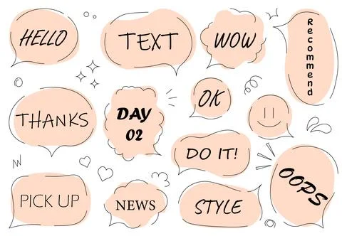 Cloud speech bubbles set. Design element for comics. Communication and Stock-Illustration