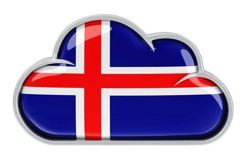 Cloud-Speicherdienst in Island, 3D-Rendering Cloud storage service in Icel... 写真素材
