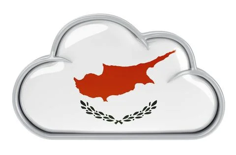 Cloud-Speicherdienst in Zypern, 3D-Rendering Cloud-Speicherdienst in Zyper... 库存照片