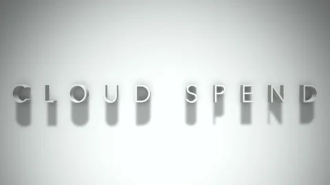Cloud spend 3D title animation with shadows on a white background Stock Footage 297516705