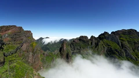 Cloud spill at Pico do Areeiro Stock-Footage 237996866