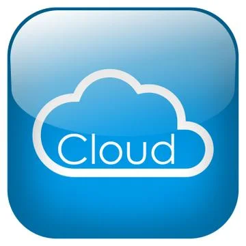 Cloud square button Stock Illustration