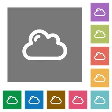 Cloud square flat icons 스톡 일러스트