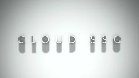 Cloud sso 3D title animation with shadows on a white background Stock Footage 297516707