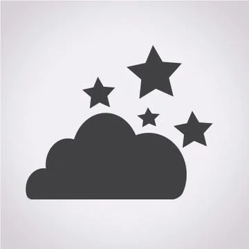 Cloud stars icon Stock Illustration
