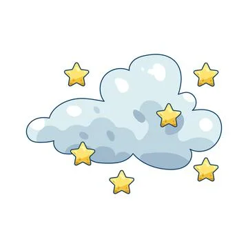 Cloud with stars Illustrazione stock
