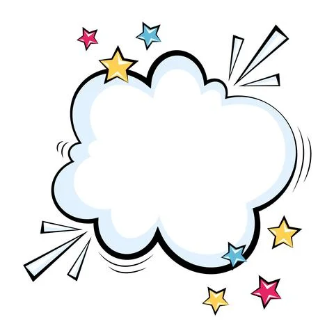 Cloud with stars pop art Stock Illustration
