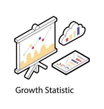 Cloud statistics in isometric icon design Stock Illustration