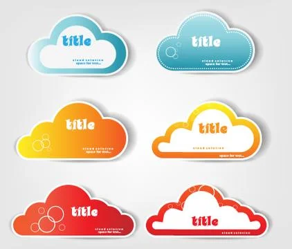 Cloud stickers Stock Illustration