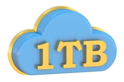 Cloud storage 1Tb concept 스톡 일러스트