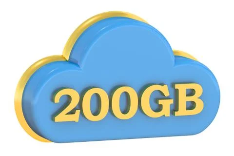 Cloud Storage 200 GB concept 库存插图