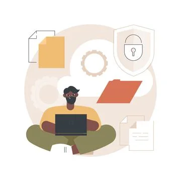 Cloud storage abstract concept vector illustration. Stock Illustration