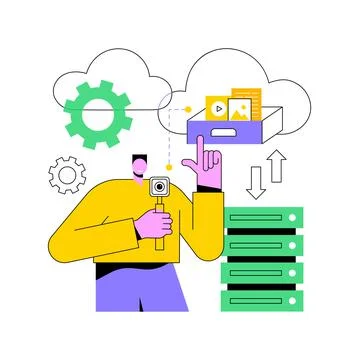Cloud storage abstract concept vector illustration. Stock Illustration