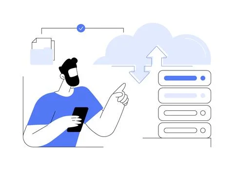 Cloud storage abstract concept vector illustration. Stock Illustration