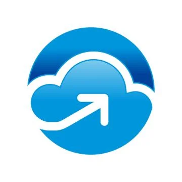 Cloud Storage Access Circular Symbol Logo Design Stock Illustration