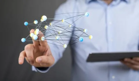 A Cloud storage and Computing concept digital Stockfoto's